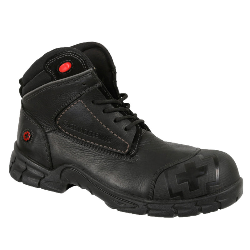 SWISSBRAND Gladiator 6" Men's Black Steel Toe Work Boots