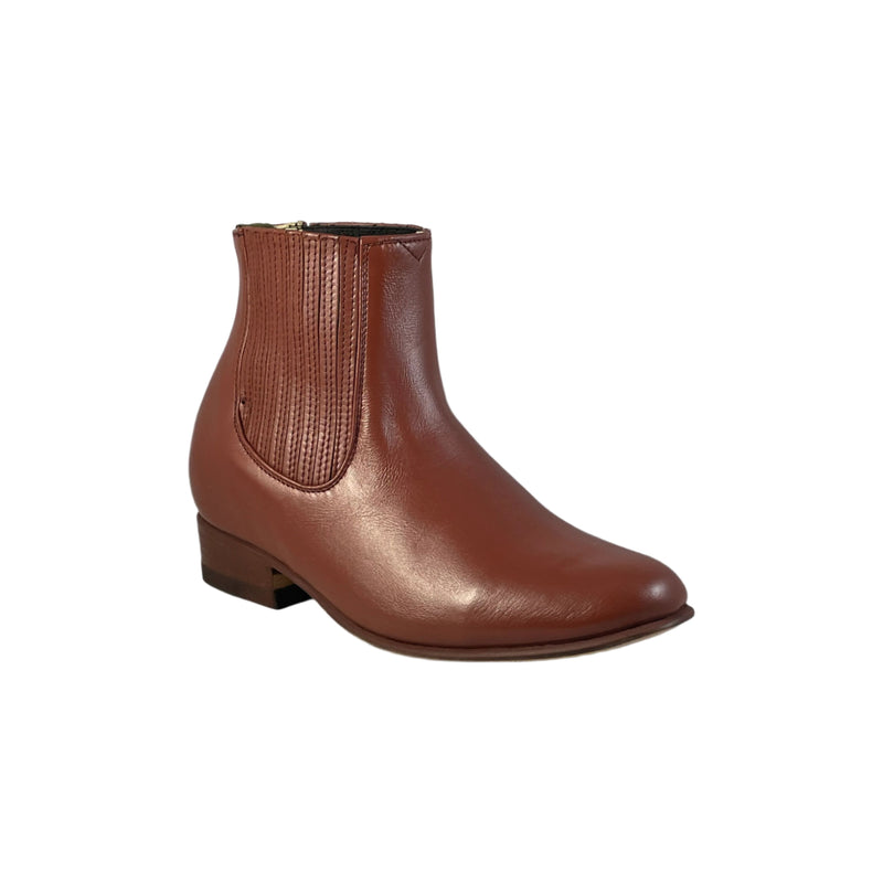 LA HACIENDA Men's Marron Ankle Boots Botin Charro