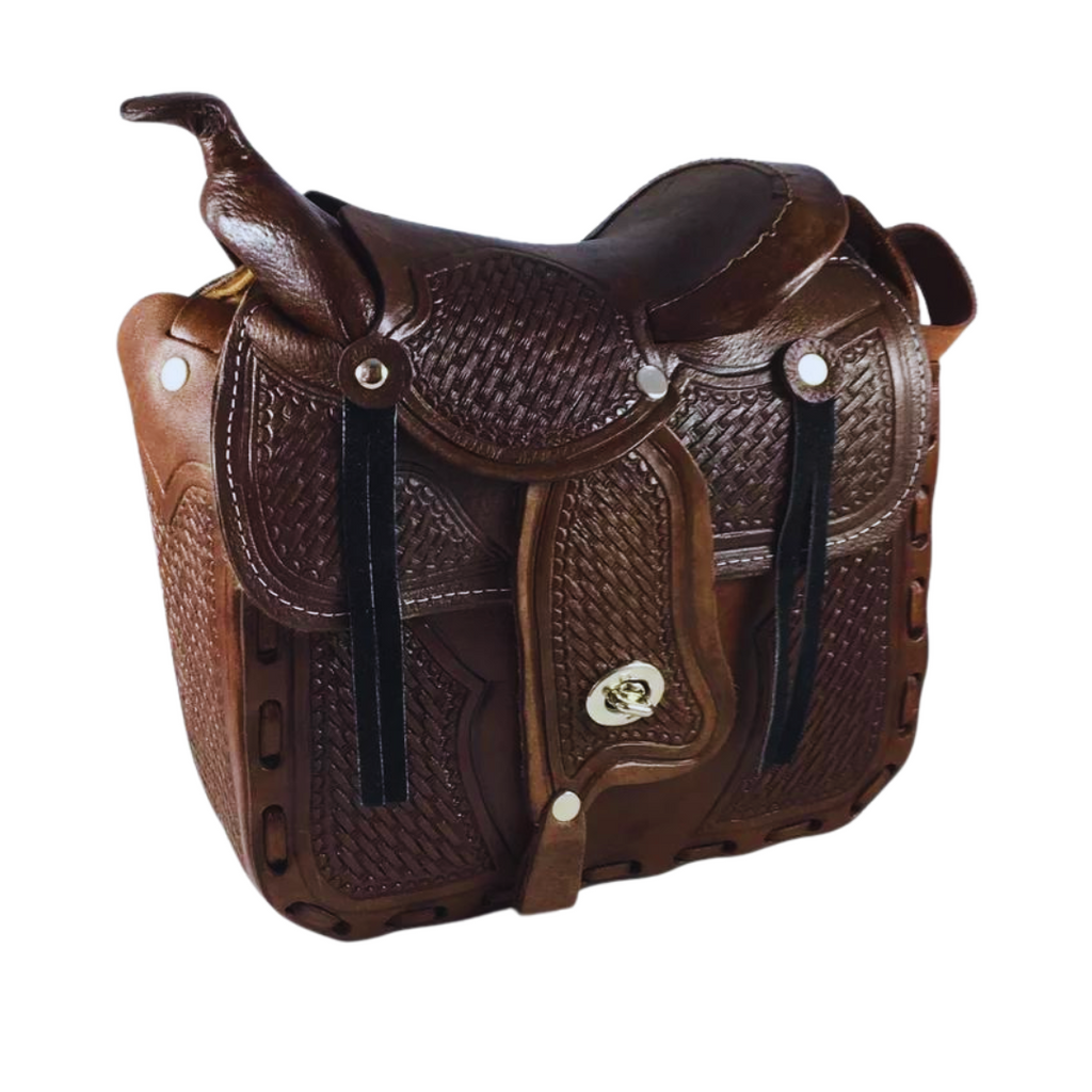 Western Saddle Purse Leather Handbag-Bolsa Montura Piel