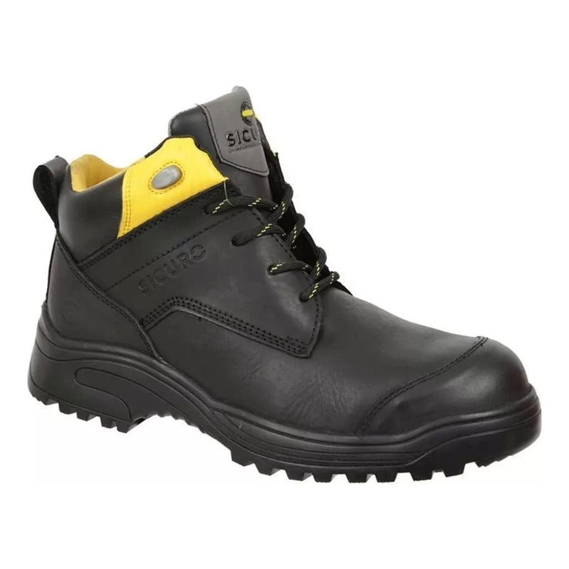 SICURO 6" Men's Black Steel Toe Work Boots