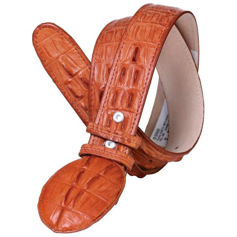 El Presidente Mens Cognac Ostrich Quill Print Leather Western Cowboy Belt  Rodeo Buckle at  Men’s Clothing store